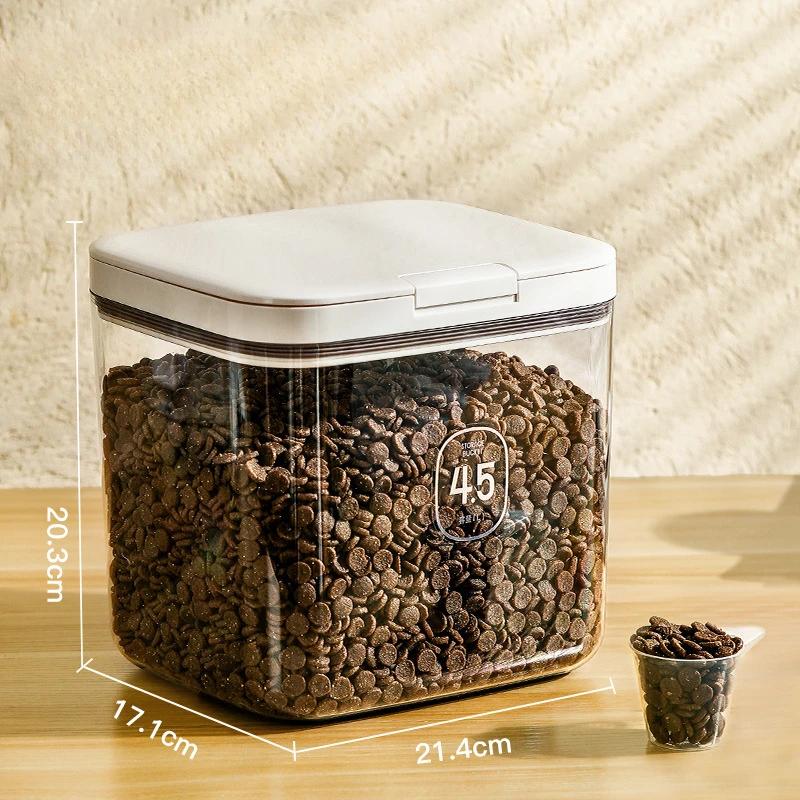 Large Capacity Insect-proof Pet Food Storage Bucket for Cats and Dogs Food Storage Clamshell Home Food Grade Sealed Storage Box