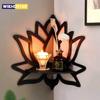 Hölzernes Lotus Hohl Dekoratives Regal Aromatherapie Organizer Ätherisches Öl Kerzenhalter Wandregal Eckregal