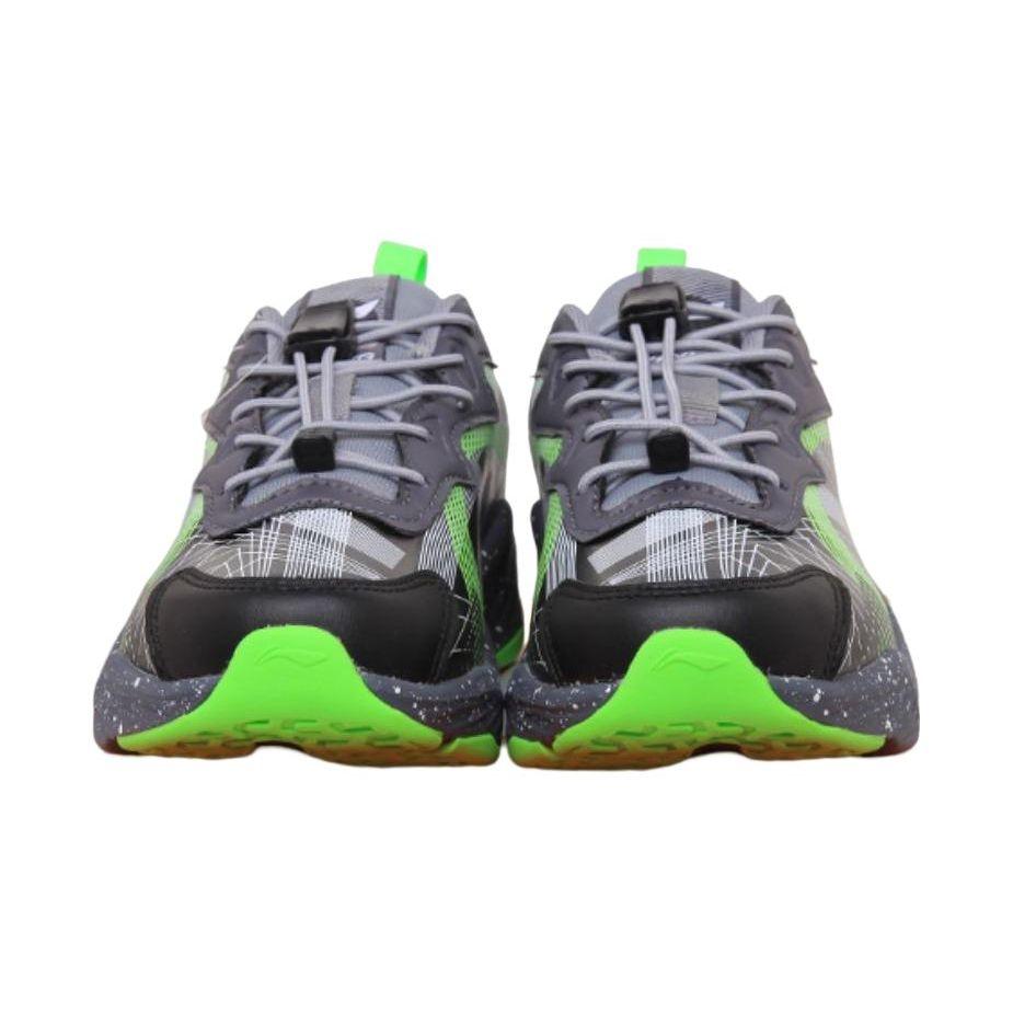Li Ning Comfortable Versatile Non-Slip Shock-Absorbing Wear-Resistant Lightweight Casual Shoes Kids Sneakers Black Gray Green YKCS120-11