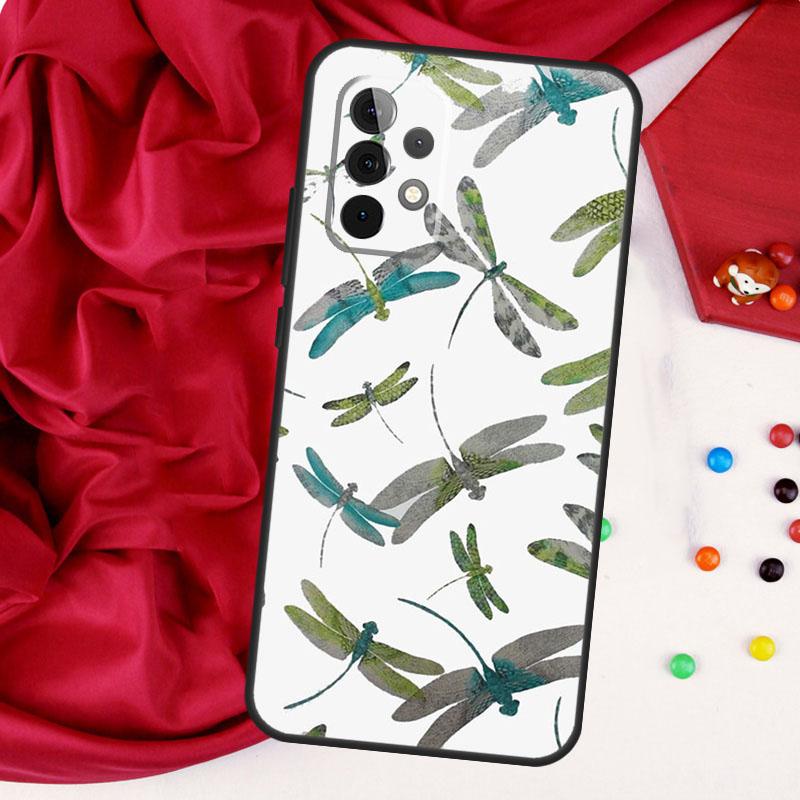 Floral Colorful Dragonfly For Samsung Galaxy A52 A32 A22 A54 A14 A16 A26 A36 A56 A55 A35 A05 A06 A15 A53 A33 A13 Case