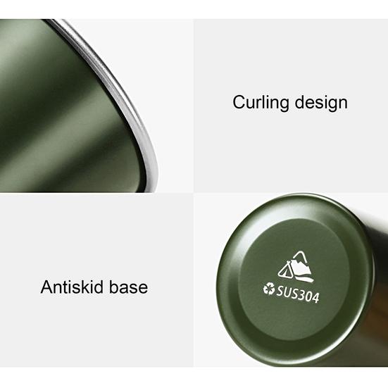 Yousheng 350ml Coffee Cup Heat Resistant Large Capacity Paint Treatment Stainless Steel Camping Milk Beer Cup Outdoor Supplies