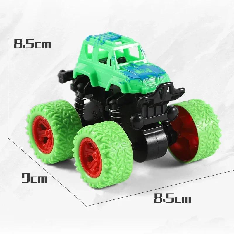 Monster Trucks Pull Back Vehicles Cars 360° Rotation 4 Wheels Drive Durable Friction Powered Push and Go Toys Truck Playset