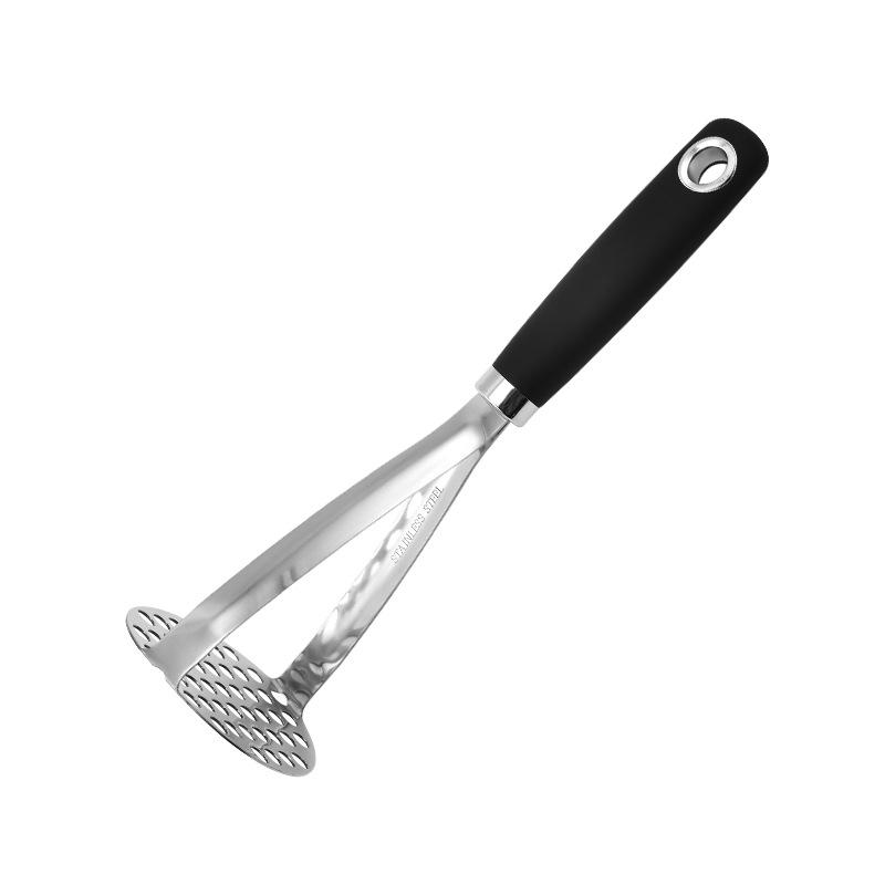Sada kuchyňského náčiní z nerezové oceli: Stěrka, Lžíce, Lopatka a Mačkadlo na brambory