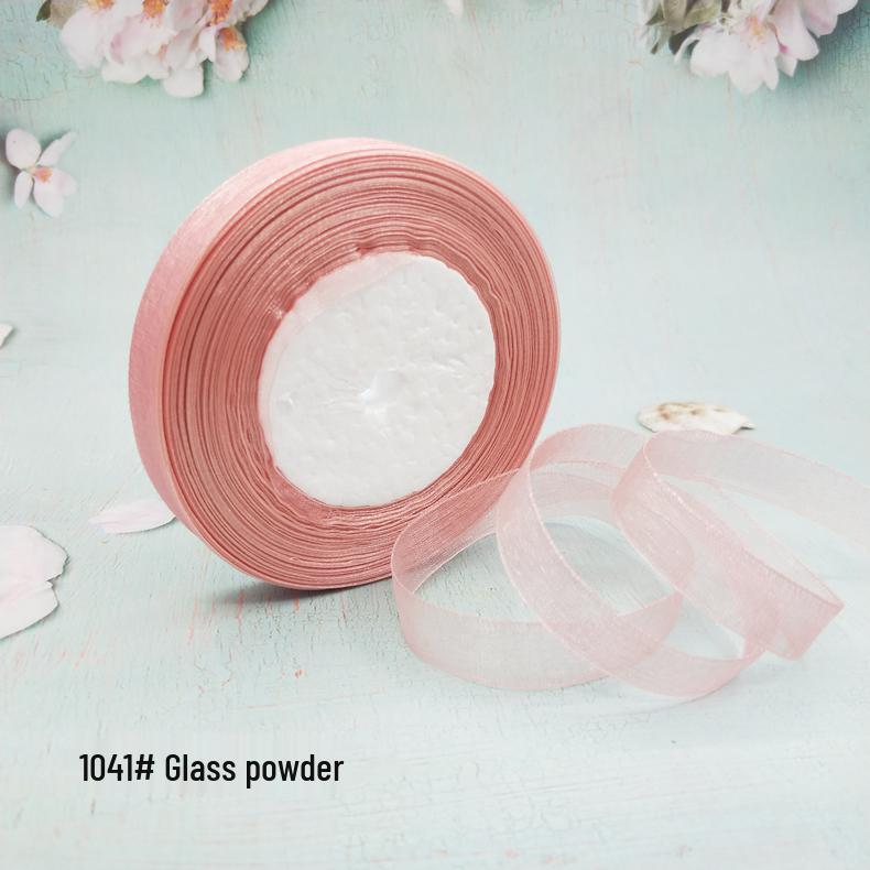 Cinta de Hilo de Nieve Transparente de 1,2 cm para Manualidades: Ganchillo, Accesorios para el Cabello, Lazos, Regalos, Empaque para Pasteles y Cajas, Cinta de Seda