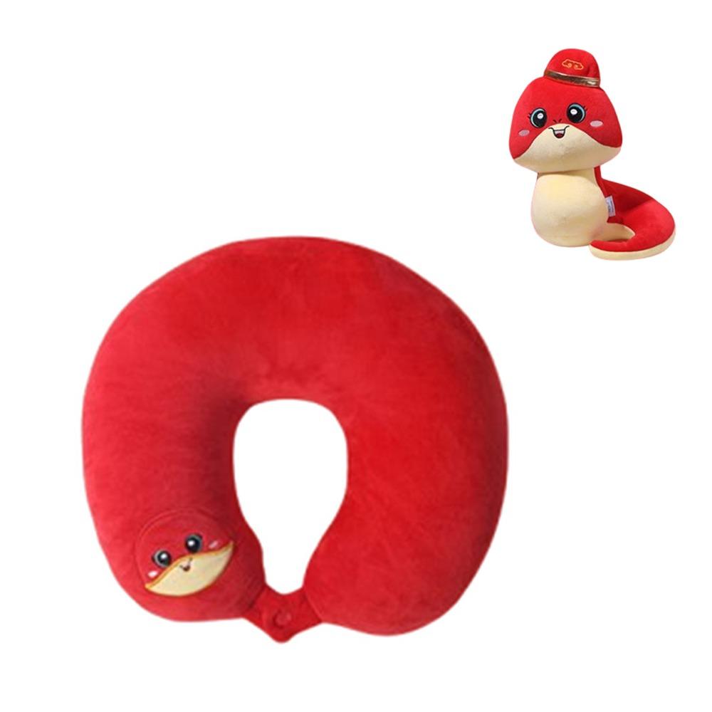 Creative Zodiac Snake Plush Doll Cute Plush Snake Toy Stuffed Neck Pillow  Festival Accessories