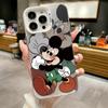 Trendy Mischievous Mickey Silver Electroplated Hard Shell Phone Case for iPhone 15 Pro Max & 14