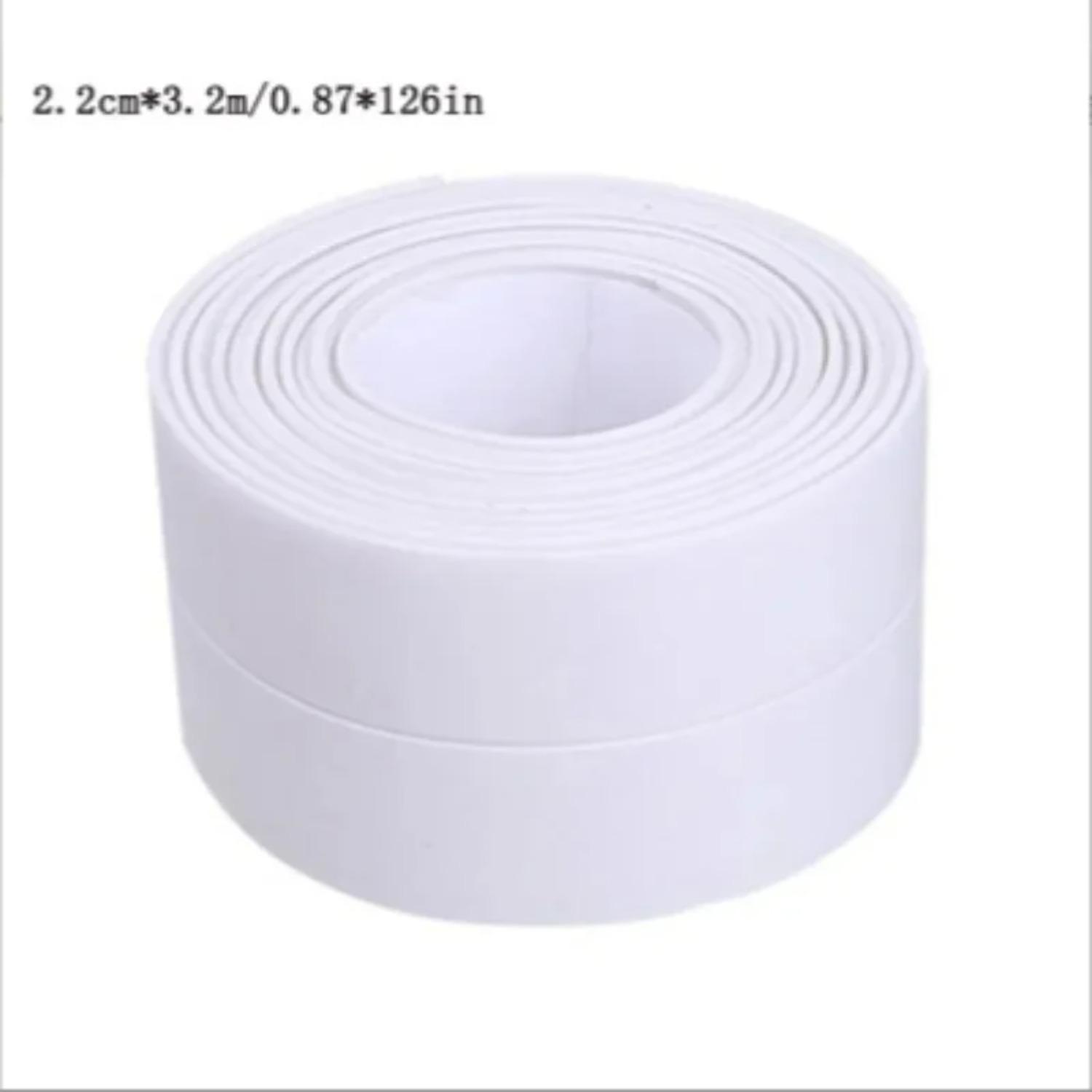 

3.2m PVC Waterproof Sealing Tape for Bathroom, Shower, Bathtub & Toilet | Self-Adhesive Seal Strip (as the picture,320cm x 2.2cm)