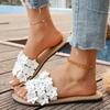 2026 Summer Fashionable Open-Toe Sandals with 3D Flower - Elegant French Style Slippers