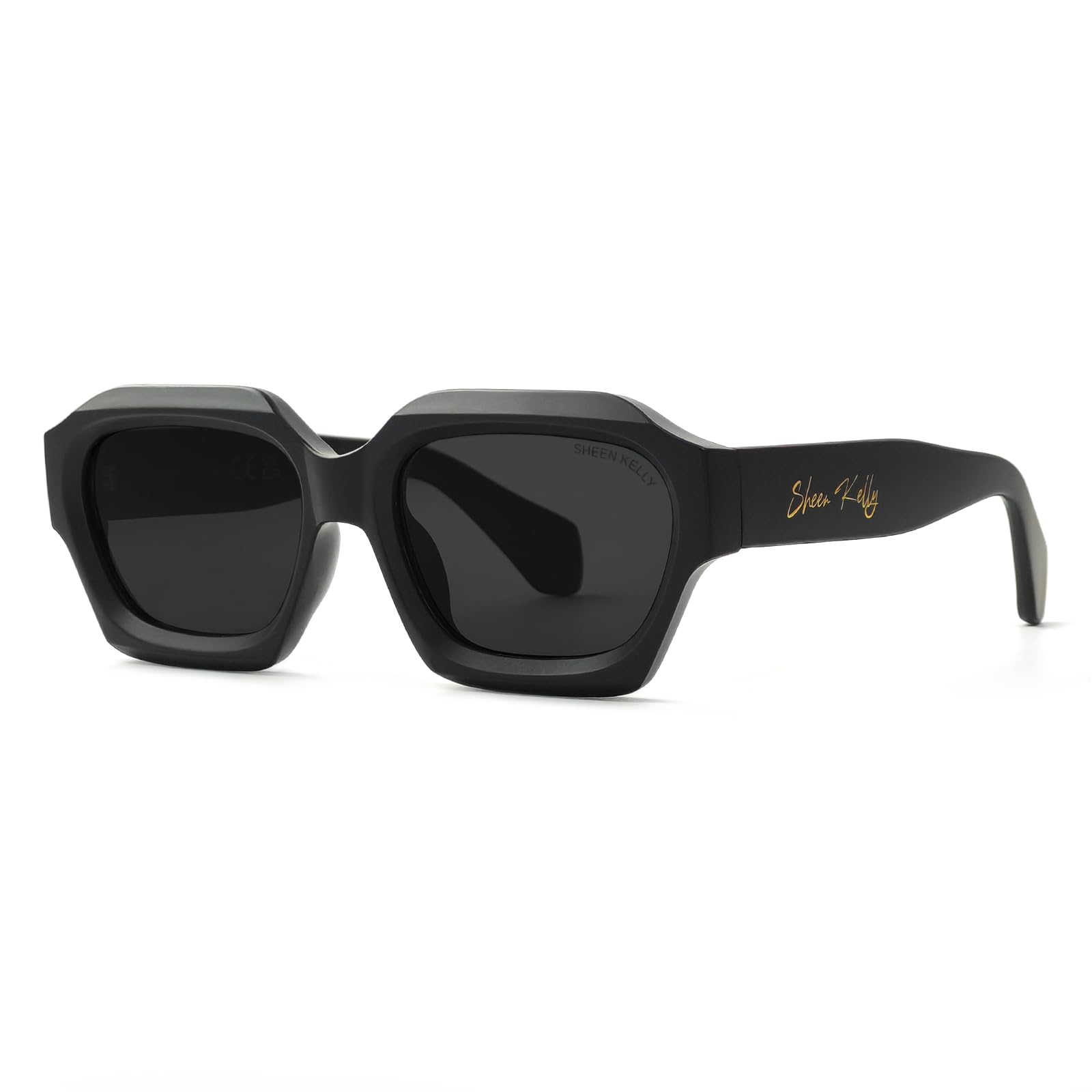 

Retro thick hexagonal sunglasses and fashion super large chunky black sunglasses glasses [SHEEN KELLY] men s women s 90 s