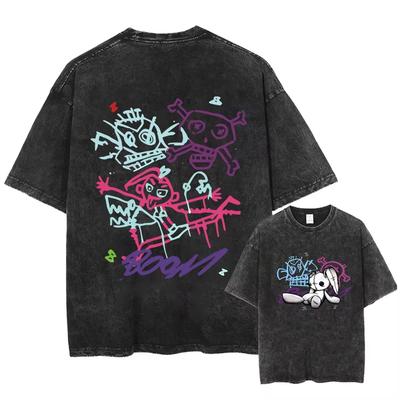 2025 Horúce Anime Arcane Jinx Prané Tričko Retro Opica Graffiti Tričká Pánske Dámske O-Výstrih Potlačené Tričká Topy Letné Krátky Rukáv