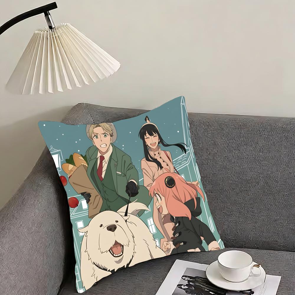 SSPY X FAMILY Anime Cushion Cover Pillowcase Ultra Soft Skin Friendly Fabric Cloud Like Comfort  Concealed Zipper 30x30cm