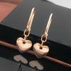 Exquisite Russian Purple Gold Glossy Peach Heart Simple And Exquisite Earrings Rose Gold Plated Fashion Love Earrings Jewelry