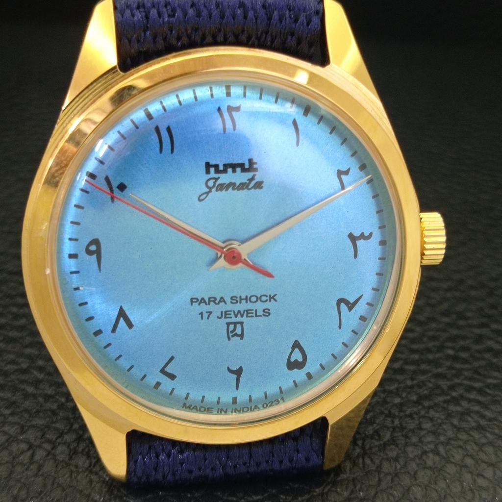VINTAGE HMT JANATA HAND-WINDING INDIAN MENS SKY BLUE COLOR DIAL WATCH a702082-5 R208-a702082