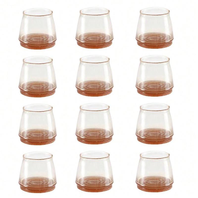 6/10/12 Clear Silicone Table & Chair Leg Covers - Silent, Wear-Resistant, Anti-Slip Pads