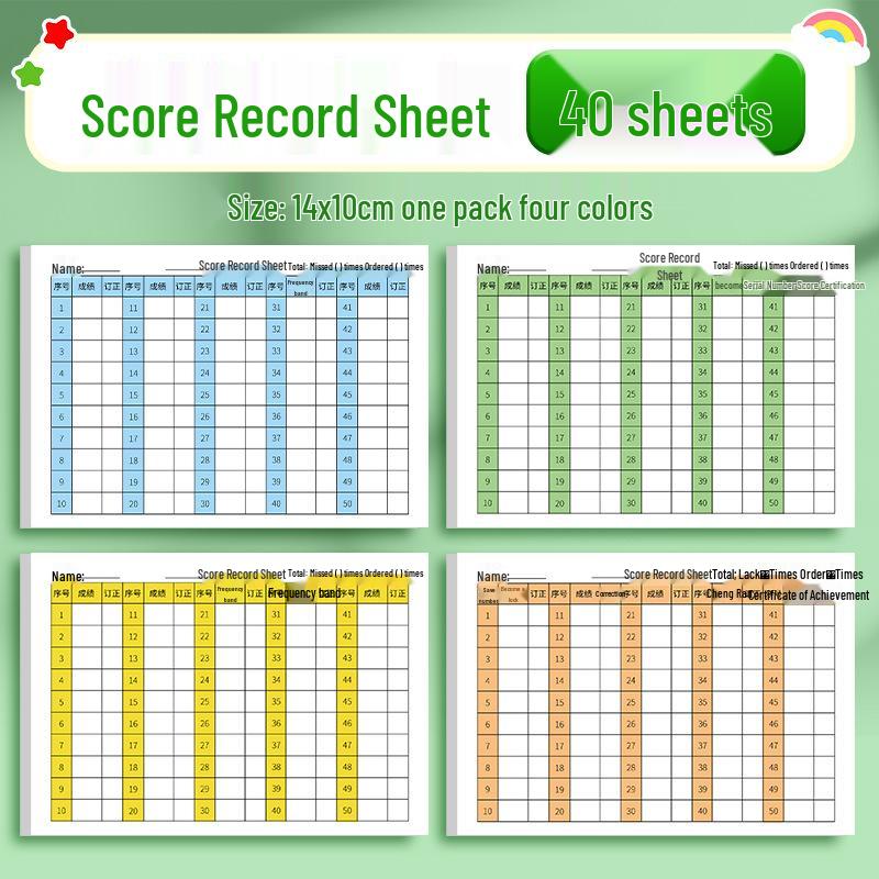 Elementary Student Performance Record Stickers - Tearable Homework Submission Tracker for Teachers