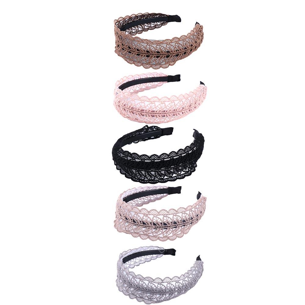 Temperament Women Hair Accessories Wide Side Hairband Lace  Leaves Headband Korean Style Hair Wear