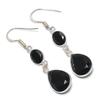 Natural Black Spinel Gemstone 925 Sterling Silver Jewelry Earring 2.05" t8R12