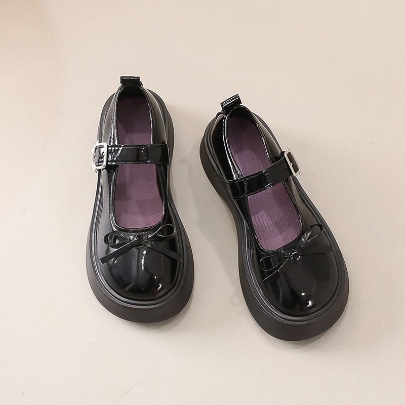Versatile Skirt French Women's Single Shoes Spring and Summer New Temperament Bow Mary Jane Shoes Women