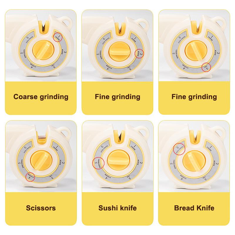 Knife Sharpening Problem Easily Break 6-In-1 Multi-Function Sharpeners Different Abrasives Adapted To Various Tools Quickly