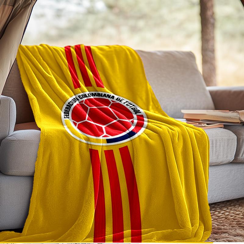 Colombian Soccer Federation Blanket Outdoor Flannel Blanket for Camping, Hiking, Garden Parties, Picnic Essentials,gift for family and friends