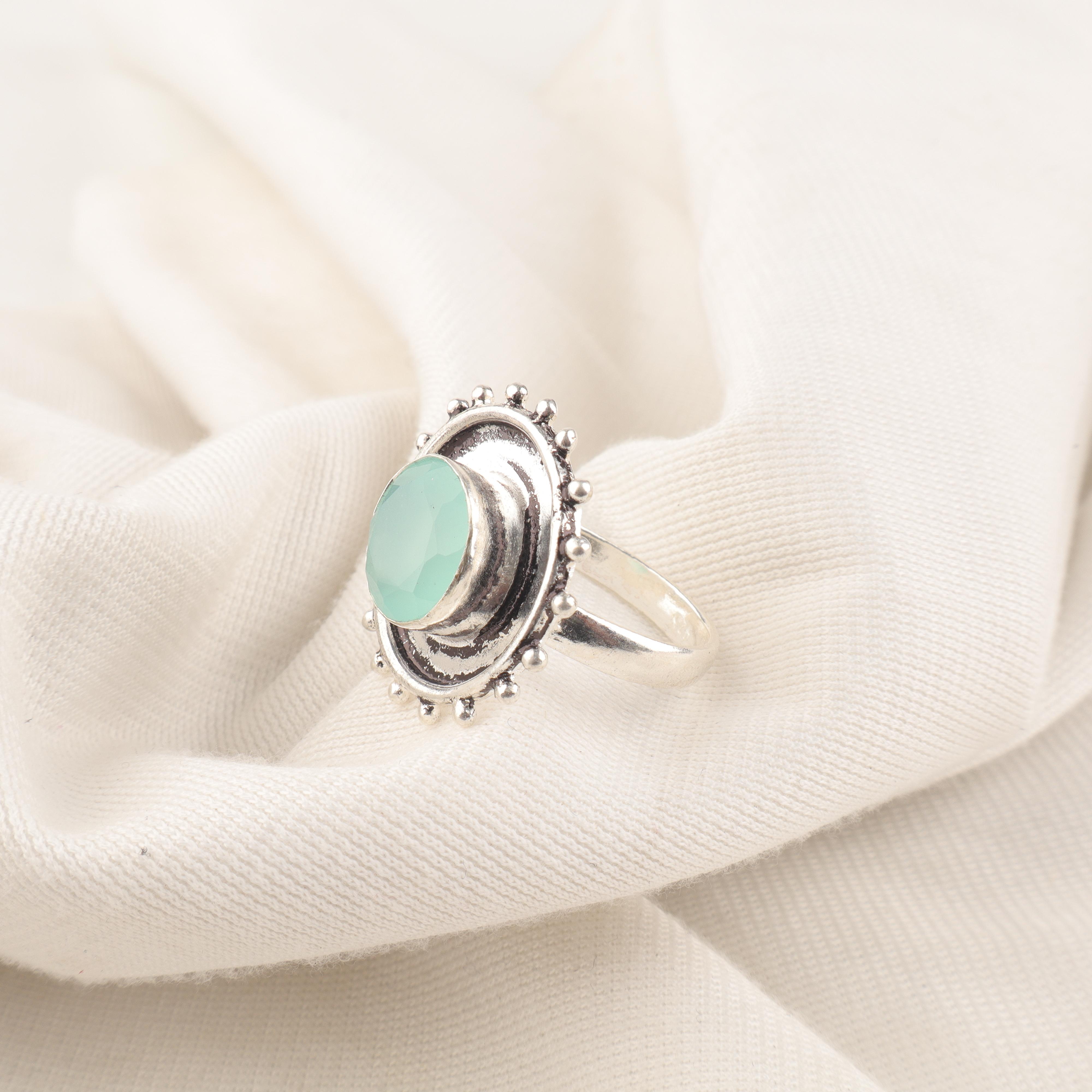 

Ювелирные изделия из аквахалцедона, серьги из стерлингового серебра 925 пробы, украшения ручной работы, серебряное кольцо с халцедоном для свадебного подарка 12 синий