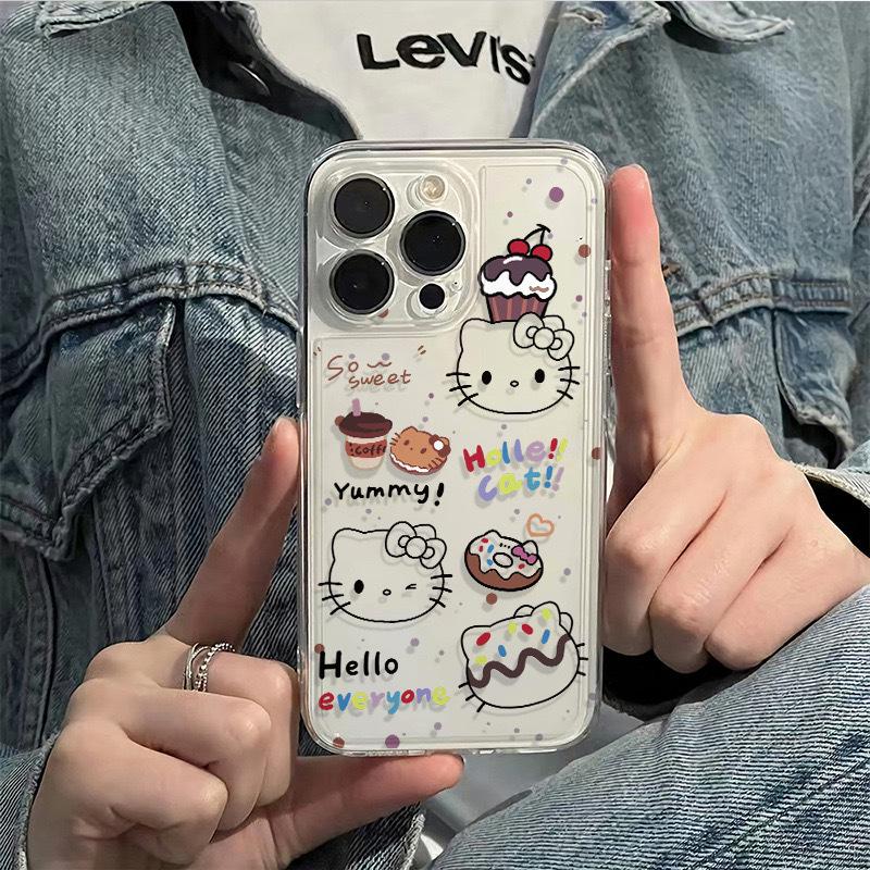 Hello Kitty Transparent Case for Apple 16 Pro Max, 15 Plus, 13, 14, and 12/X