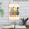 2D Flaches 8×12 Zoll Buntes Abstrakt Gemustertes Enten Metallschild - Skurriler Volkskunststil Wanddeko, Aluminium Aufhängung für Kinderzimmer, Wohnzimmer oder