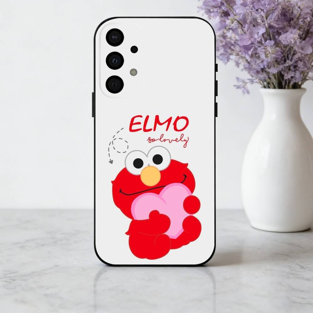 C-Cartoon R-Red cute A-Elmo-O  Phone Case For Samsung Galaxy A73,A72,A71,A70,A53,A52,A51,Soft Silicone Black Cover