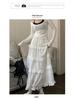 Gonna Lunga A-Line da Ballo a Vita Alta Bianco Torta per Donna - Elegante Gonna Lunga Voluminosa per Primavera, Estate e Autunno 2025