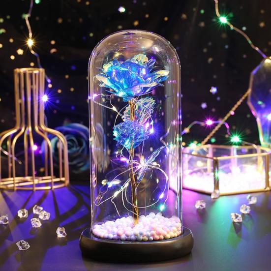Rose Flower Gifts for Her Mom Wife Grandma Light Up Eternal Rose in A Dome Romantic Gift for Anniversary Birthday Valentine's Day Christmas