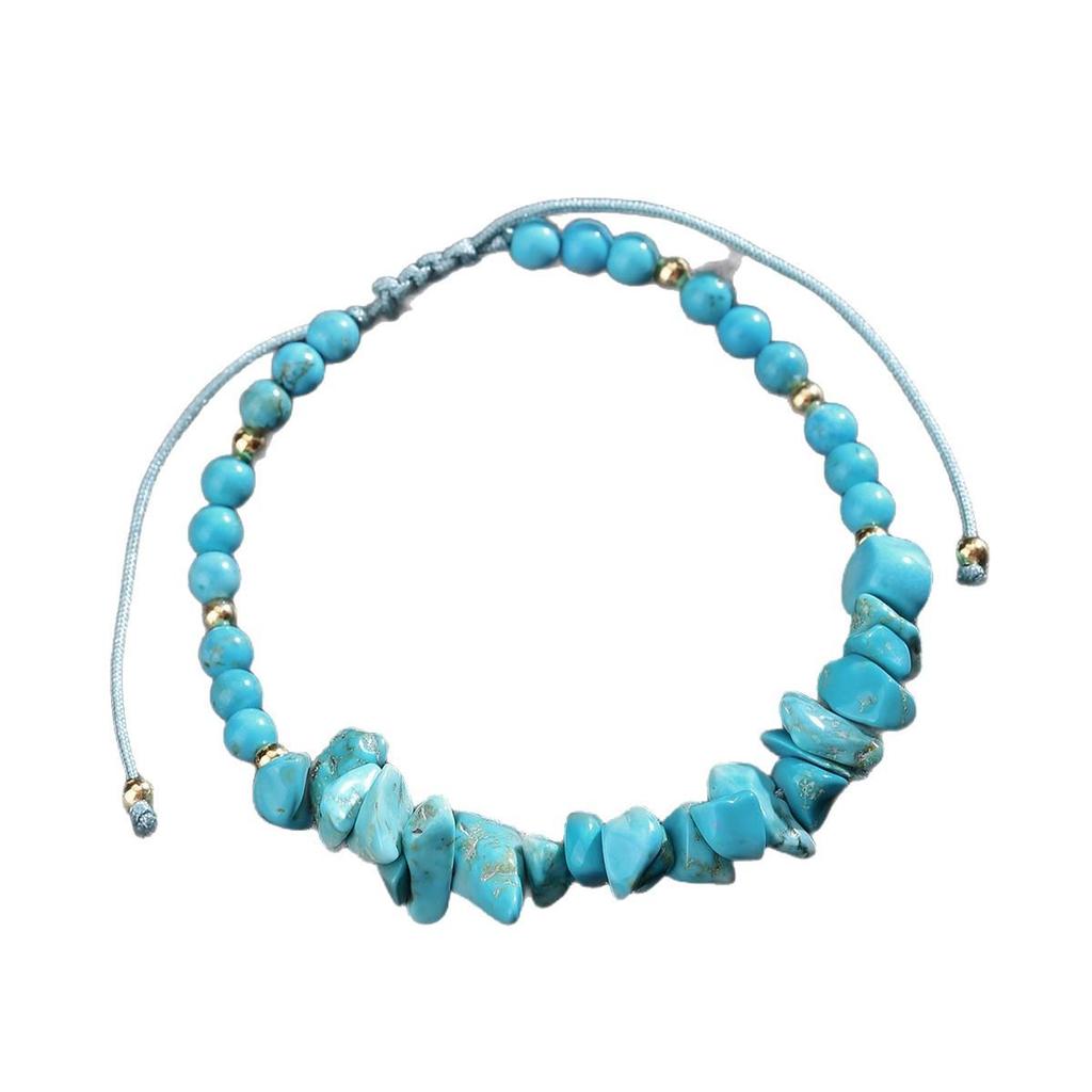 Amethyst Blue Pine Irregular Chip Natural Stone Bracelet