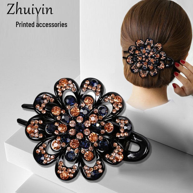 Luxury Korean Rhinestone Hair Claw Clip for Updos