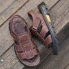 Summer Black Leather Sandals For Men Comfortable Platform Sandals Man Outdoor Beach Shoes Men's Sports Sandals sandalias hombre