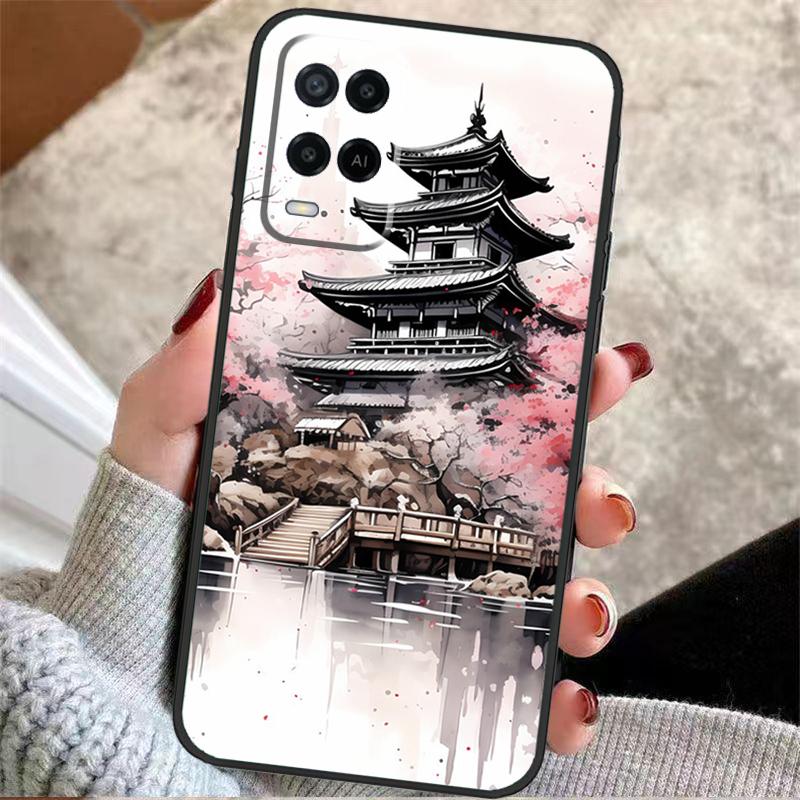 

Japanese Art Temple Sakura Case For Oppo A5 Pro A38 A58 A78 A98 A54 A74 A94 A18 A57 A17 A77 A80 A60 A40 A96 A76 A16 A15 OPPO A80 5G