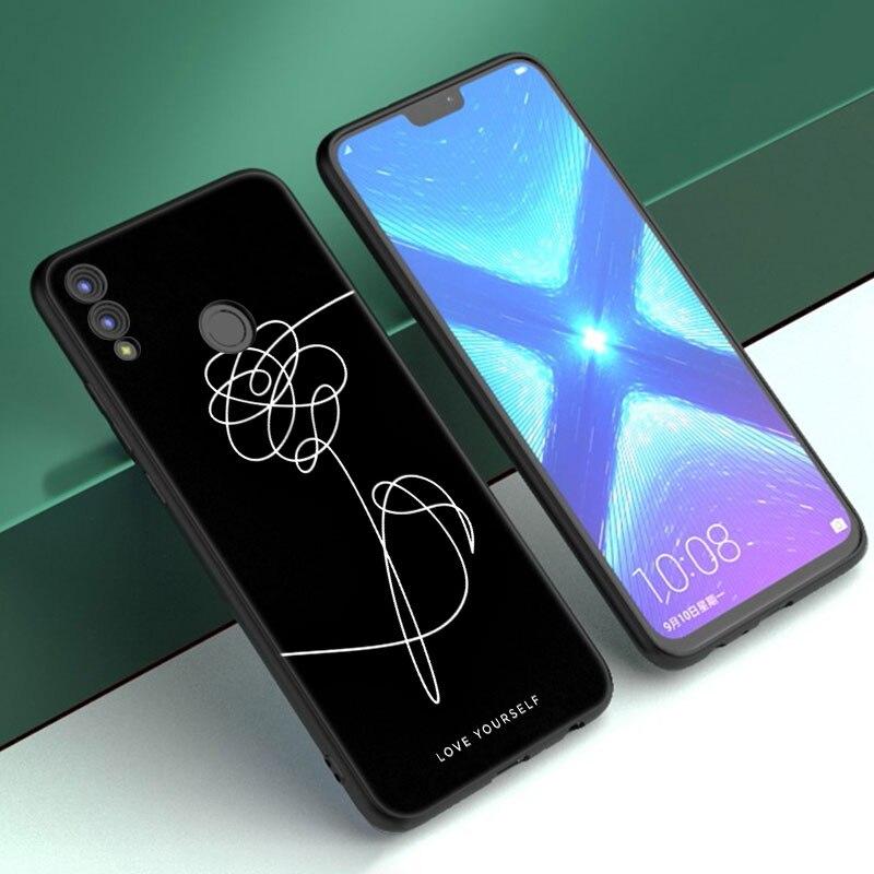 Love Yourself Flower Case For Huawei Honor 10X Lite 7A 7S 8A 8S 8C 8X 9A 9C 10i 20i 30i 20S 20E 9X Pro 10 8 Lite Black Cover
