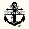 Vintage Anchor Metal Wall Art Personalized Home Decor Nautical Sign