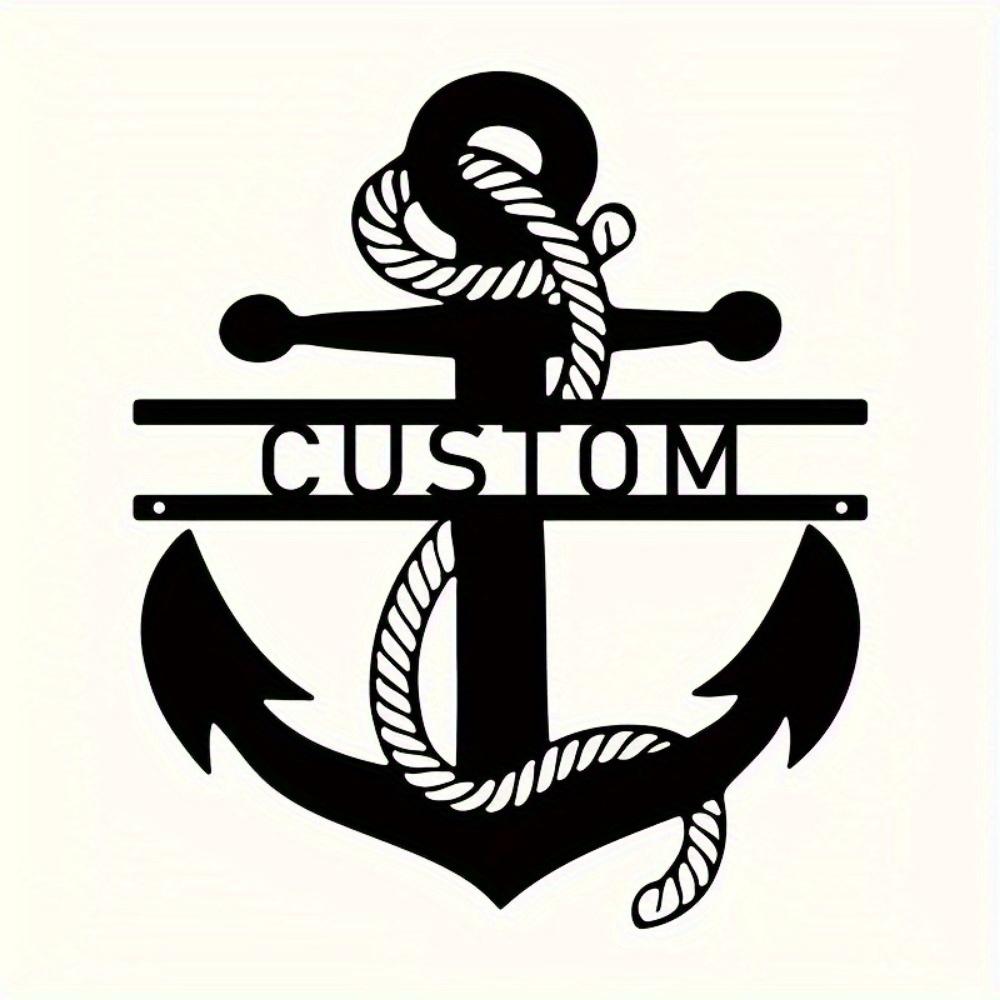 Vintage Anchor Metal Wall Art Personalized Home Decor Nautical Sign