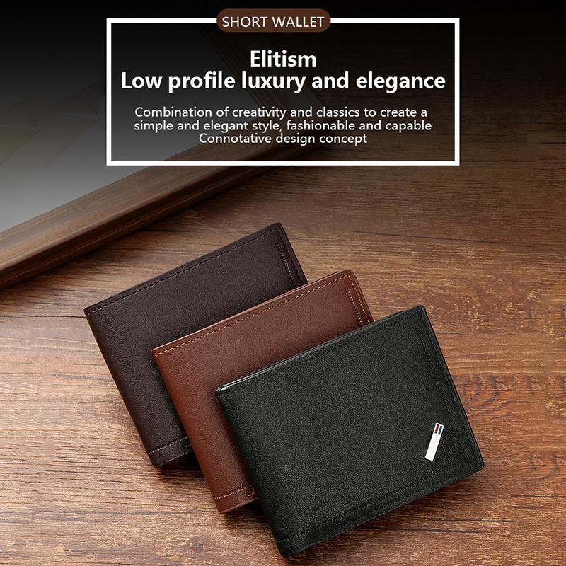 Vintage Men Leather Wallet Short Slim Male Purses Money Credit Card Holders Men Wallet Money Bag