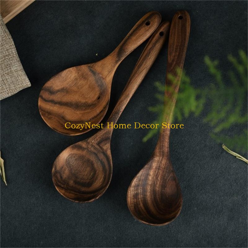 92MF Heatproof Wooden Stirring Utensils Big Serving Spoon Ergonomic Kitchen Utensils China Mainland