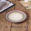 Bohemian Red Ceramic Dinner Plate Set