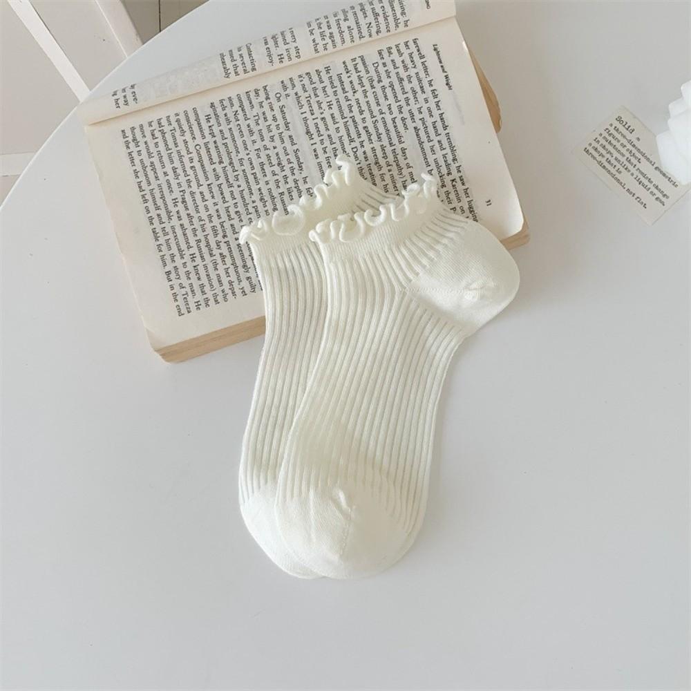 Cotton Ruffle Socks Breathable Short Socks Sweet Lace Ruffle Socks for Daily Wear
