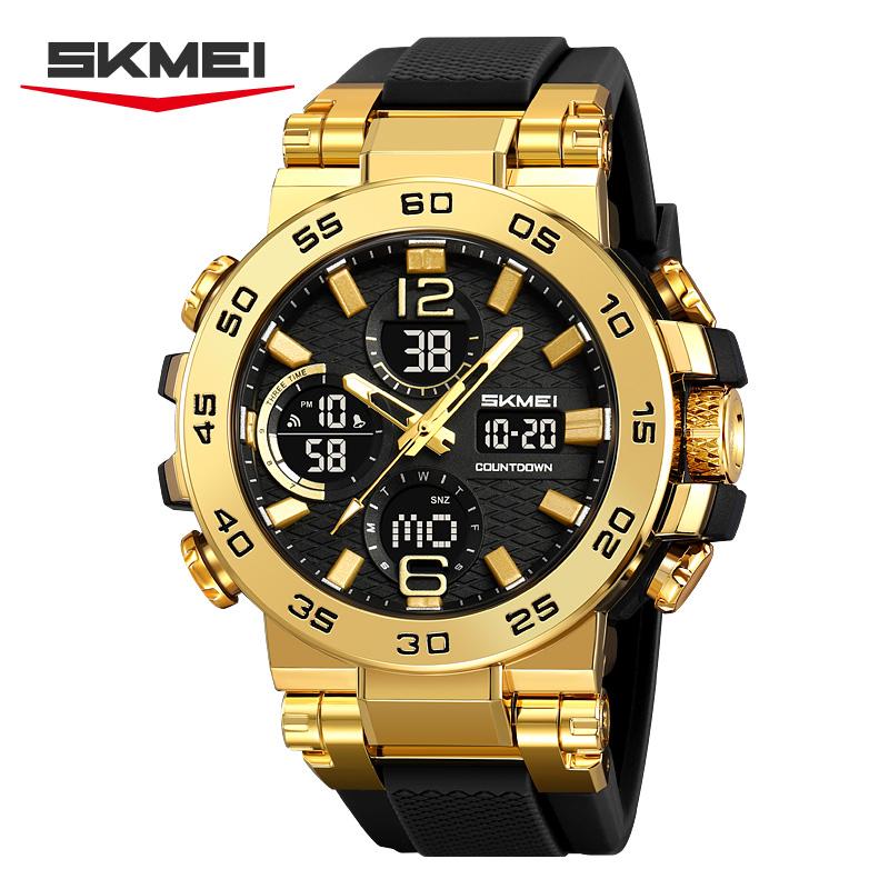 SKMEI 2499 Alarm Clock Watch reloj hombre Business Classic Digital Watch Sports Dual Display Watch Waterproof Multi functional