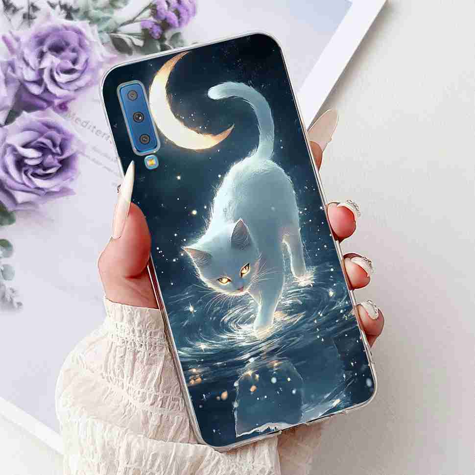 For Samsung Galaxy A7 2018 Case SM-A750F Fashion Colorful Butterfly Soft Silicone Cover For Samsung a7 A7 2018 6.0" Cases Bumper