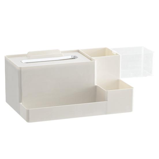 Многофункциональная коробка для салфеток большой емкости нескользящая конструкция прямоугольный держатель для салфеток диспенсер ящик для хранения мобильного телефона бежевый 2697₽