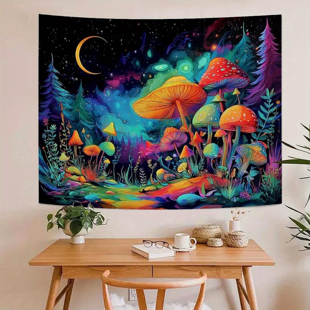 VIKAMA Mushroom Tapestry Bohemian-Style Bedroom Hanging Charming Aesthetic Wall Decoration Living Room & Dormitory Decor
