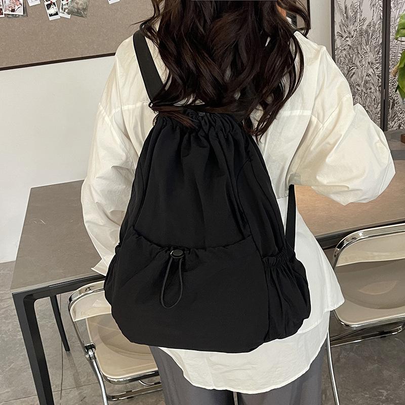 Schoolbag Lightweight Beam Drawstring Backpack Korean Large Capacity Outdoor Commuter Leisure Foldable Backpack