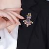 Vintage Voll-Diamant-Krone Bär Retro Palaststil Schwere Industrie Tier Brosche Schnalle Mode Schmuck