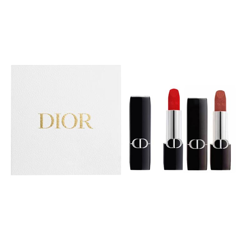 DIOR Lipstick Two-piece set: #999+#188 velvet without gift bag синий