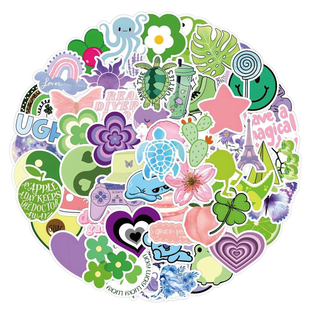 240 Small Fresh Pastel Mixed Retro Graffiti Stickers Decorative Water Bottle Notebook Suitcase Stickers