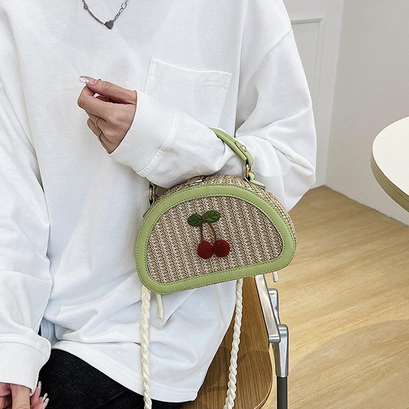 Fashion Straw Box Shoulder Messenger Bag Summer New Texture Portable Women's Crossbody Bag Beach Travel Purse KTB